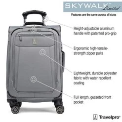 Travelpro Skywalk Limited 3 Piece Spinner Suitcase Set - Softside Expandable Travel Luggage With Spinning Wheels – Carry On & Checked Bags, Grey 11 Travelpro Skywalk Limited 3 Piece Spinner Suitcase Set - Softside Expandable Travel Luggage With Spinning Wheels – Carry On & Checked Bags, Grey -Luggage Factory 51 xcTpWx4L