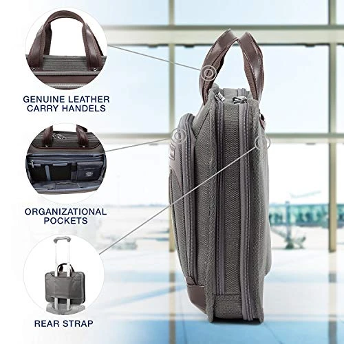 Travelpro Travlepro Luggage Platinum Elite 16" Carry-on Slim Business Computer Briefcase, Vintage Grey, One Size 3 Travelpro Travlepro Luggage Platinum Elite 16" Carry-on Slim Business Computer Briefcase, Vintage Grey, One Size - Image 3