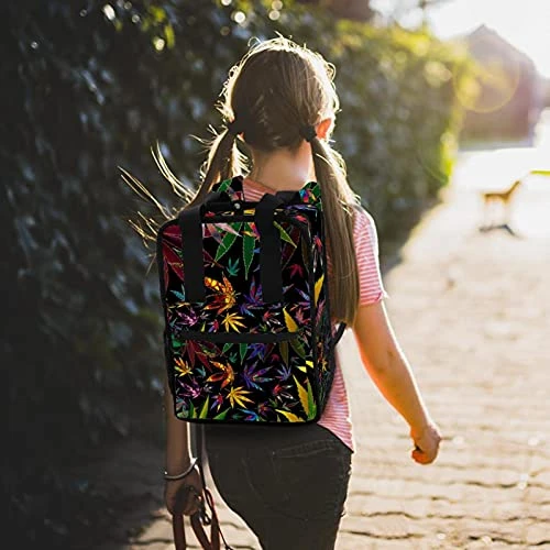 LORVIES Marijuana Cannabis Leaves School Bag For Student Bookbag Teens Travel Backpack Casual Daypack Travel Hiking Camping 2 LORVIES Marijuana Cannabis Leaves School Bag For Student Bookbag Teens Travel Backpack Casual Daypack Travel Hiking Camping - Image 2