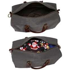 S-Zone Canvas Pu Leather Trim Travel Duffel Shoulder Handbag Weekender Carry On Luggage With Shoe -Luggage Factory 51aXkpyv43L