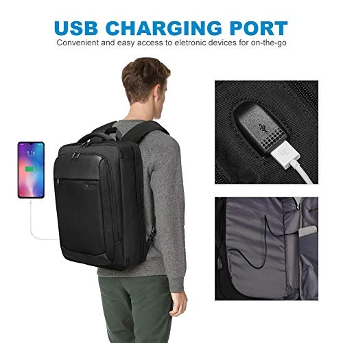 Modoker Briefcase Laptop Backpack, 17.3 Inch Laptop Bag For Men Women, Extra Large Business Travel Carry On Backpack, TSA Friendly, Black 2 Modoker Briefcase Laptop Backpack, 17.3 Inch Laptop Bag For Men Women, Extra Large Business Travel Carry On Backpack, TSA Friendly, Black - Image 2