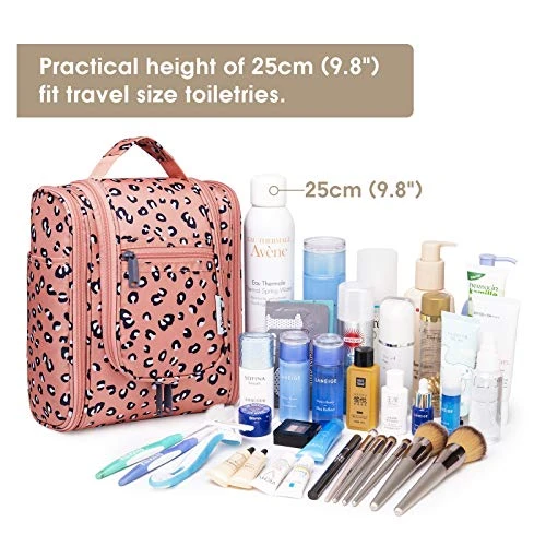 Hanging Travel Toiletry Bag Cosmetic Make Up Organizer For Women And Men (Orange Leopard) 4 Hanging Travel Toiletry Bag Cosmetic Make Up Organizer For Women And Men (Orange Leopard) - Image 4