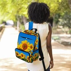 LORVIES Yellow Sunflowers In The Field School Bag For Student Bookbag Women Travel Backpack Casual Daypack Travel Hiking Camping -Luggage Factory 51bZJIZQh4L