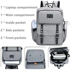 Laptop Backpack Women Men College Backpacks Bookbag Vintage Backpack Book Bag Fashion Back Pack Anti Theft Travel Backpacks With Charging Port Fit 15.6 Inch Laptop Grey 10 Laptop Backpack Women Men College Backpacks Bookbag Vintage Backpack Book Bag Fashion Back Pack Anti Theft Travel Backpacks With Charging Port Fit 15.6 Inch Laptop Grey -Luggage Factory 51cPP7bq qL