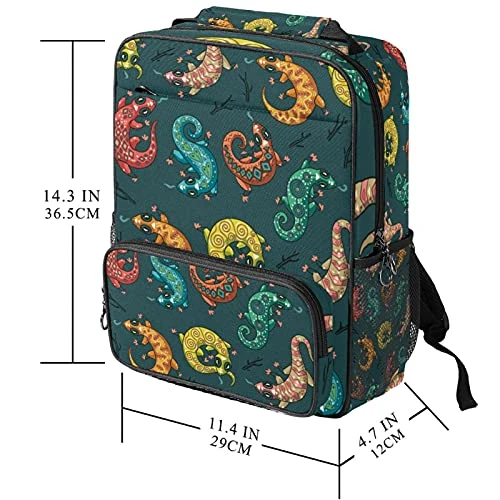 LORVIES Colorful Reptile Lizard School Bag For Student Bookbag Women Travel Backpack Casual Daypack Travel Hiking Camping 4 LORVIES Colorful Reptile Lizard School Bag For Student Bookbag Women Travel Backpack Casual Daypack Travel Hiking Camping - Image 4