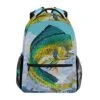 Stylish Mahi Fish Backpack- Lightweight School College Travel Bags, ChunBB 16" X 11.5" X 8"