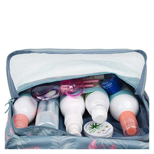Hanging Travel Toiletry Bag Cosmetic Make Up Organizer For Women And Girls Waterproof (A-Flamingo) 6 Hanging Travel Toiletry Bag Cosmetic Make Up Organizer For Women And Girls Waterproof (A-Flamingo) - Image 6