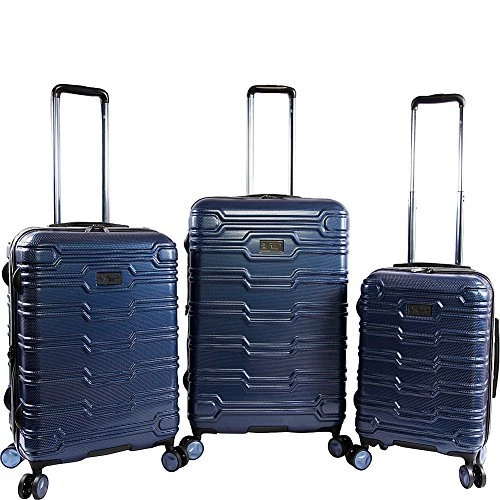 ORIGINAL PENGUIN Collins 3 Piece Set Expandable Suitcase With Spinner Wheels, Metallic Blue 1 ORIGINAL PENGUIN Collins 3 Piece Set Expandable Suitcase With Spinner Wheels, Metallic Blue