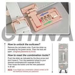 Unitravel Vintage Suitcase Set 26 Inch PU Leather Spinner Luggage With 12 Inch Train Bag For Women (Light Gray) 12 Unitravel Vintage Suitcase Set 26 Inch PU Leather Spinner Luggage With 12 Inch Train Bag For Women (Light Gray) -Luggage Factory 51dsfWxaC1S