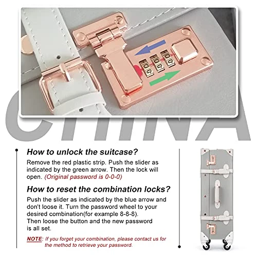 Unitravel Vintage Suitcase Set 26 Inch PU Leather Spinner Luggage With 12 Inch Train Bag For Women (Light Gray) 6 Unitravel Vintage Suitcase Set 26 Inch PU Leather Spinner Luggage With 12 Inch Train Bag For Women (Light Gray) - Image 6