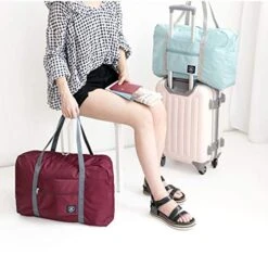 Gayisic Travel Bag Lightweight Large Capacity Portable Luggage Bag For Suitcase Trolley Handles Travel Duffel Shoulder Tote Bag (Red Wine) -Luggage Factory 51e2knIMTJL