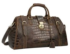 Polare 21" Crocodile Pattern Cowhide Leather Weekender Travel Overnight Luggage Duffel Bag -Luggage Factory 51ehB8ud8kL