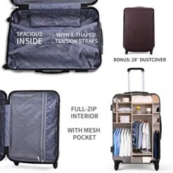 Sandinrayli 3 Pcs Luggage Set, Lightweight & Durable Travel Suitcase With Spinner Wheels, 20” 24” 28” Hardside Spinner Set 13 Sandinrayli 3 Pcs Luggage Set, Lightweight & Durable Travel Suitcase With Spinner Wheels, 20” 24” 28” Hardside Spinner Set -Luggage Factory 51fNjvKdRSL