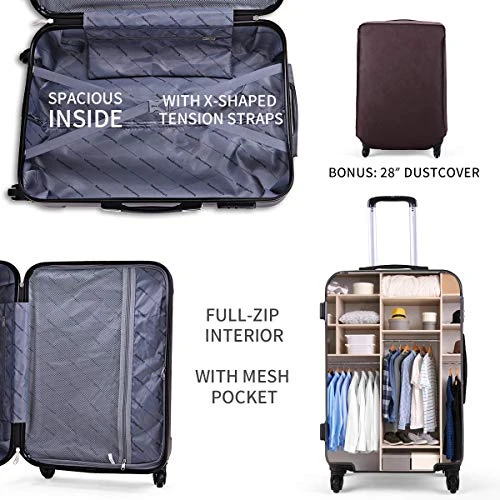 Sandinrayli 3 Pcs Luggage Set, Lightweight & Durable Travel Suitcase With Spinner Wheels, 20” 24” 28” Hardside Spinner Set 6 Sandinrayli 3 Pcs Luggage Set, Lightweight & Durable Travel Suitcase With Spinner Wheels, 20” 24” 28” Hardside Spinner Set - Image 6