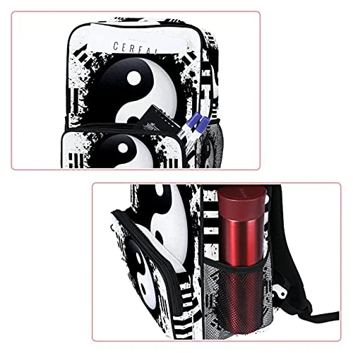 LORVIES Black And White Yin Yang School Bag For Student Bookbag Women Travel Backpack Casual Daypack Travel Hiking Camping 7 LORVIES Black And White Yin Yang School Bag For Student Bookbag Women Travel Backpack Casual Daypack Travel Hiking Camping - Image 7