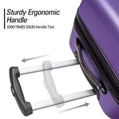 Expandable 3 Piece Luggage Sets Hardside Durable Suitcase With Spinner Wheels TSA Lock, 3 Pcs Carry On Case Travel Home Outdoor School Lightweight Trolley Case ( 20" 24" 28" Purple) -Luggage Factory 51ga6T aqsS