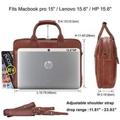 Banuce Vintage Full Grain Italian Leather Briefcase For Men Business Attache Case 14" Laptop Tote -Luggage Factory 51guMx4ZigL