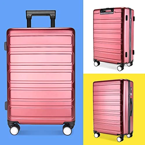 Luggage Sets, SHOWKOO 3 Piece Polycarbonate Durable Hardshell & Lightweight Suitcase Double Wheels TSA Lock City Fashion Red Wine 20in24in28in 8 Luggage Sets, SHOWKOO 3 Piece Polycarbonate Durable Hardshell & Lightweight Suitcase Double Wheels TSA Lock City Fashion Red Wine 20in24in28in - Image 8