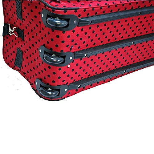"E-Z Roll" 30" Fashionable Polka Dots Rolling Duffel Bag With 3 Colors (Red/Black Dots) 4 "E-Z Roll" 30" Fashionable Polka Dots Rolling Duffel Bag With 3 Colors (Red/Black Dots) - Image 4