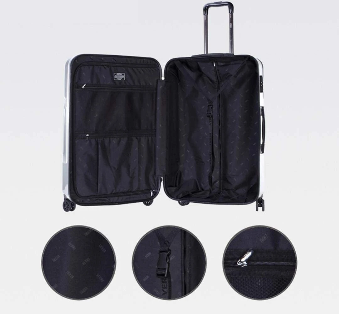 Suitcase, Lightweight, Large 28-Inch Hard-Shell Aluminum Alloy Suitcase, 4 Spinner Wheels, Abs Luggage Travel Trolley, Silver, 20 Inch 5 Suitcase, Lightweight, Large 28-Inch Hard-Shell Aluminum Alloy Suitcase, 4 Spinner Wheels, Abs Luggage Travel Trolley, Silver, 20 Inch - Image 5