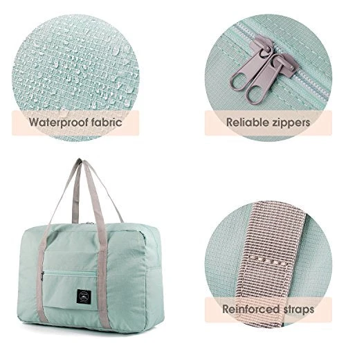 For Spirit Airlines Foldable Travel Duffel Bag Tote Carry On Luggage Sport Duffle Weekender Overnight For Women And Girls (1112 Mint Green) 3 For Spirit Airlines Foldable Travel Duffel Bag Tote Carry On Luggage Sport Duffle Weekender Overnight For Women And Girls (1112 Mint Green) - Image 3