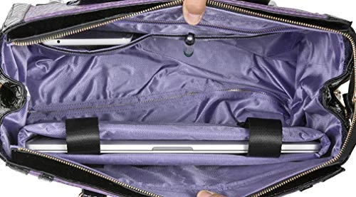 Jkm And Company The Contessa Purple & Black Alligator Faux Leather Compatible With Computer Ipad, 3 Jkm And Company The Contessa Purple & Black Alligator Faux Leather Compatible With Computer Ipad, - Image 3