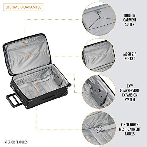 Briggs & Riley Baseline-Softside CX Expandable Carry-On Upright Luggage, Black, 22-Inch 9 Briggs & Riley Baseline-Softside CX Expandable Carry-On Upright Luggage, Black, 22-Inch - Image 9