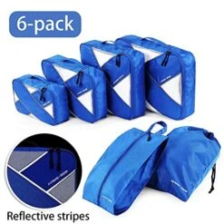 P.travel 6Pcs Packing Cubes For Travel Lightweight Luggage Organizer Bag Travel Cubes (Blue) -Luggage Factory 51j98OZOY3S
