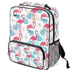 LORVIES Flamingo Pattern School Bag For Student Bookbag Women Travel Backpack Casual Daypack Travel Hiking Camping