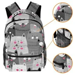 LORVIES Cute Cats Pattern Japanese Style Backpacks School Bookbags Daypack Bag For Men And Women 10 LORVIES Cute Cats Pattern Japanese Style Backpacks School Bookbags Daypack Bag For Men And Women -Luggage Factory 51k3xux0b9L