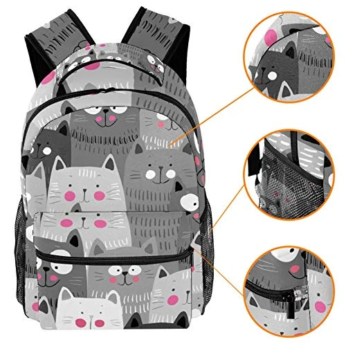 LORVIES Cute Cats Pattern Japanese Style Backpacks School Bookbags Daypack Bag For Men And Women 5 LORVIES Cute Cats Pattern Japanese Style Backpacks School Bookbags Daypack Bag For Men And Women - Image 5