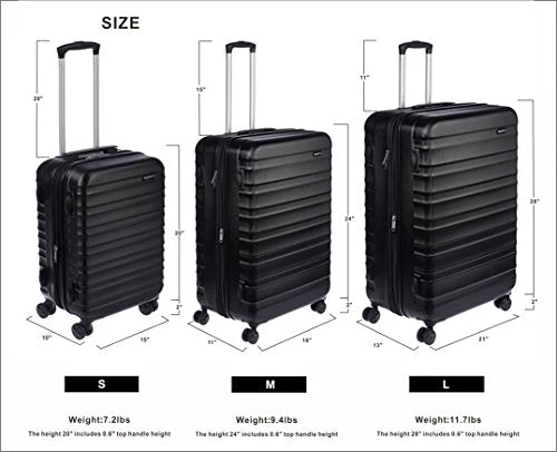 AmazonBasics Hardside Spinner Travel Luggage Suitcase - 26 Inch, Black 10 AmazonBasics Hardside Spinner Travel Luggage Suitcase - 26 Inch, Black - Image 10