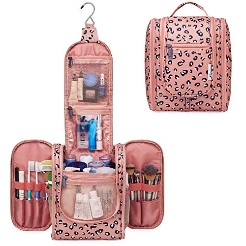 Hanging Travel Toiletry Bag Cosmetic Make Up Organizer For Women And Men (Orange Leopard) 2 Hanging Travel Toiletry Bag Cosmetic Make Up Organizer For Women And Men (Orange Leopard) - Image 2