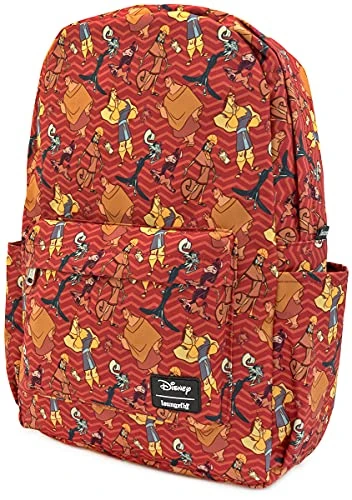 Loungefly X Disney Emperor's New Groove Character Print Nylon Backpack (Red Multi, One Size) 4 Loungefly X Disney Emperor's New Groove Character Print Nylon Backpack (Red Multi, One Size) - Image 4