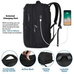 Travel Backpack, Flight Approved Carry On Hand Luggage, MATEIN Water Resistant Anti-Theft Business Large Daypack Weekender Bag For 15.6 Inch Laptop, Black 10 Travel Backpack, Flight Approved Carry On Hand Luggage, MATEIN Water Resistant Anti-Theft Business Large Daypack Weekender Bag For 15.6 Inch Laptop, Black -Luggage Factory 51lnxMmX4bL