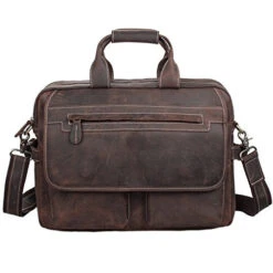 S-Zone Crazy Horse Leather Shoulder Briefcase For 16 Inch Laptop Bag -Luggage Factory 51nh1VQ2rFL