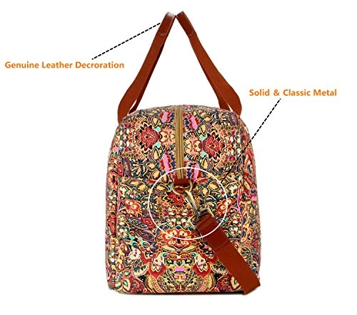 Baosha Hb-32 Canvas Travel Duffel Bag Weekender Overnight Bag Carry On Oversized For Ladies Women 5 Baosha Hb-32 Canvas Travel Duffel Bag Weekender Overnight Bag Carry On Oversized For Ladies Women - Image 5