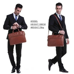 Banuce Vintage Full Grain Italian Leather Briefcase For Men Business Attache Case 14" Laptop Tote -Luggage Factory 51oOo6J7L1L