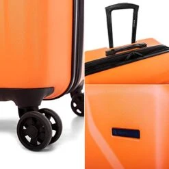 Bugatti Swiss Mobility - LGA Collection - 3 Piece Luggage Set, Lightweight And Resistant Hardside Equipped With Double 360 Degree Spinner Wheels - Made Of ABS Material - Orange 10 Bugatti Swiss Mobility - LGA Collection - 3 Piece Luggage Set, Lightweight And Resistant Hardside Equipped With Double 360 Degree Spinner Wheels - Made Of ABS Material - Orange -Luggage Factory 51pO1OIiWIL