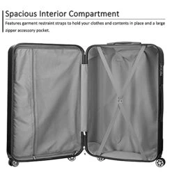 JOYWAY Luggage 3 Piece Set Suitcase Lightweight Hardshell TSA Lock Spinner (black) -Luggage Factory 51pVcELpJ S
