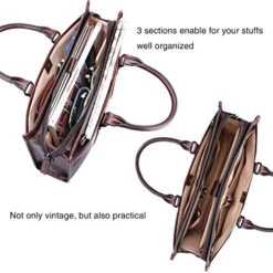 Banuce Vintage Full Grain Leather Briefcase For Men 2way Business Tote Laptop Shoulder Messenger 12 Banuce Vintage Full Grain Leather Briefcase For Men 2way Business Tote Laptop Shoulder Messenger -Luggage Factory 51pipvTJ6UL