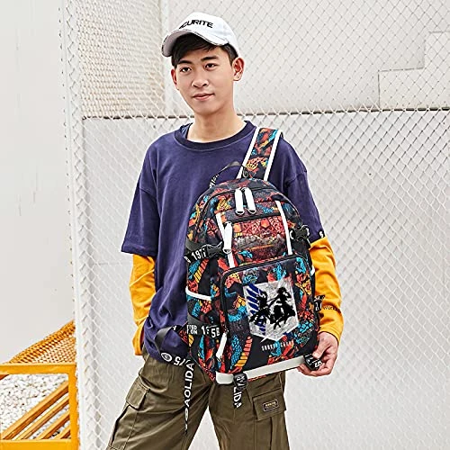 Attacks On Titans Backpack,USB Charging Port Laptop Backpack,Casual Travel Backpack Multipurpose Computer Bag Large Black College Bookbag 7 Attacks On Titans Backpack,USB Charging Port Laptop Backpack,Casual Travel Backpack Multipurpose Computer Bag Large Black College Bookbag - Image 7