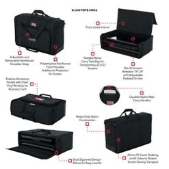 Gator Cases Padded Nylon Dual Carry Tote Bag For Transporting (2) LCD Screens, Monitors And TVs Between 19" - 24"; (G-LCD-TOTE-SMX2) -Luggage Factory 51qlpatldwL