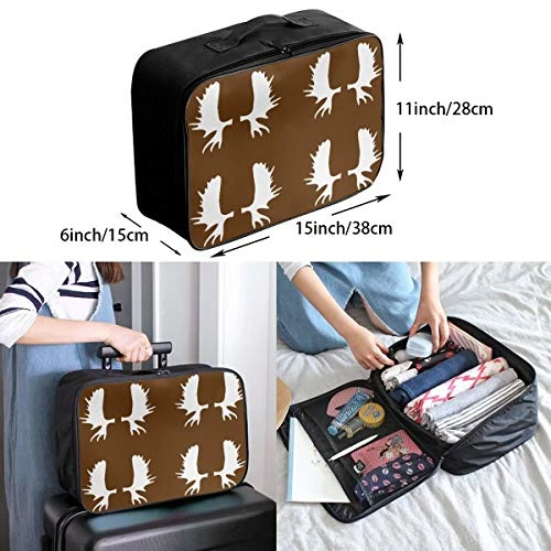 WaterProof Duffel Bag For Travel, Moose Antlers Portable Luggage Bag 2 WaterProof Duffel Bag For Travel, Moose Antlers Portable Luggage Bag - Image 2