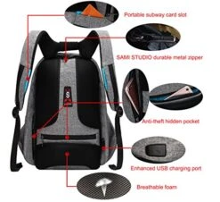Sami Tudio Anti-Theft Backpack With Usb Charging Port Business Laptop Backpack Fits To 15.6 Inch 12 Sami Tudio Anti-Theft Backpack With Usb Charging Port Business Laptop Backpack Fits To 15.6 Inch -Luggage Factory 51rnOLy xcL