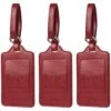 Teskyer Luggage Tags, 3 Pack Premium PU Leahter Luggage Tags Privacy Protection Travel Bag Labels Suitcase Tags