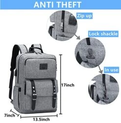 Laptop Backpack Women Men College Backpacks Bookbag Vintage Backpack Book Bag Fashion Back Pack Anti Theft Travel Backpacks With Charging Port Fit 15.6 Inch Laptop Grey 11 Laptop Backpack Women Men College Backpacks Bookbag Vintage Backpack Book Bag Fashion Back Pack Anti Theft Travel Backpacks With Charging Port Fit 15.6 Inch Laptop Grey -Luggage Factory 51sUvCmNq4L