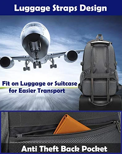 ProEtrade Backpack Daypack For School College Laptop Travel, Computer Bookbag Bag With USB Charging Port Anti Theft Laptop Compartment Fits 15.6 Inch Notebook, Gifts For Men & Women (Purple) 2 ProEtrade Backpack Daypack For School College Laptop Travel, Computer Bookbag Bag With USB Charging Port Anti Theft Laptop Compartment Fits 15.6 Inch Notebook, Gifts For Men & Women (Purple) - Image 2