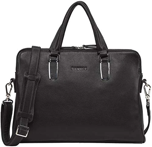 Banuce Black Soft Genuine Leather Briefcase For Women Men Business Work 14" Laptop Messenger Bag 1 Banuce Black Soft Genuine Leather Briefcase For Women Men Business Work 14" Laptop Messenger Bag