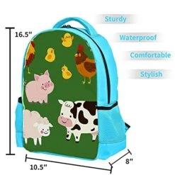 LORVIES Farm Animal Green Backpack Kids School Book Bags For Elementary Primary Schooler For Boys 12 LORVIES Farm Animal Green Backpack Kids School Book Bags For Elementary Primary Schooler For Boys -Luggage Factory 51uHaOU3VfS